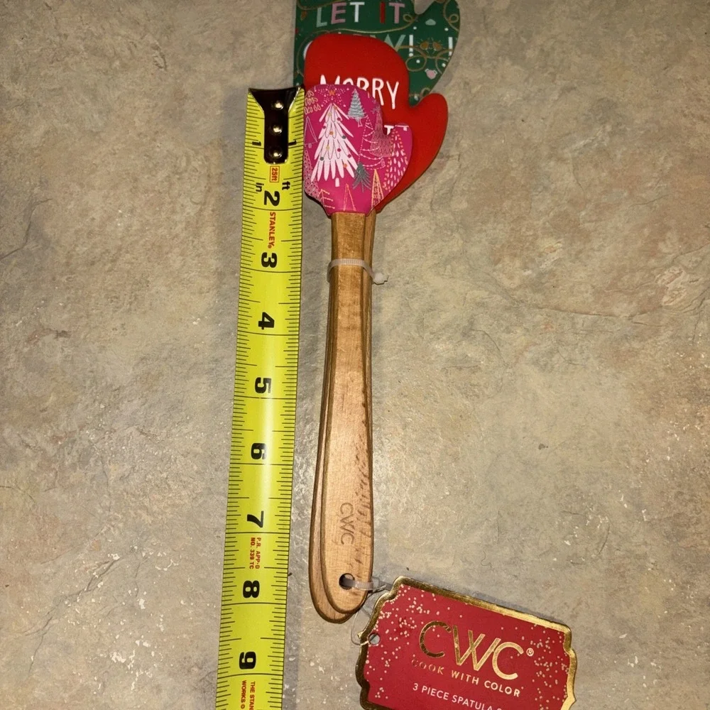 CWC Cook With Color Three-Piece Christmas Spatula Set WAHLP24 NEW